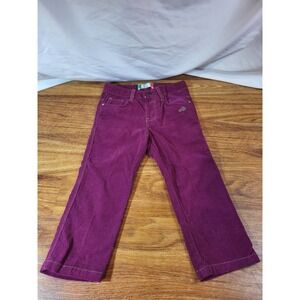 Vintage LaCoste Crocodile Kids Size 4 Dark‎ Pink Corduroy Kids Pants
